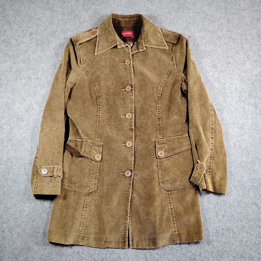 Gomes Jeans Wear Brown Corduroy Jacket Womens Large 70s‎ Retro Field Coat 8624